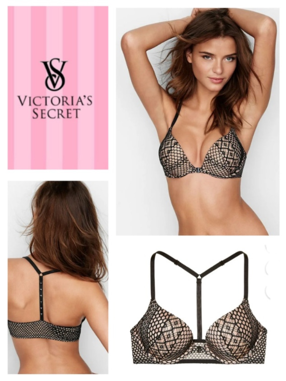 Victoria's Secret Bombshell Miraculous Plunge Push-up ‘Add 2 Cups’ Bra (32D)
